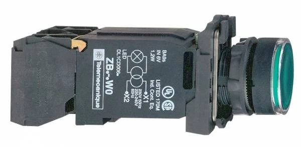 КНОПКА 22ММ 230В ЗЕЛЕНАЯ С ПОДСВЕТКОЙ XB5AW3345