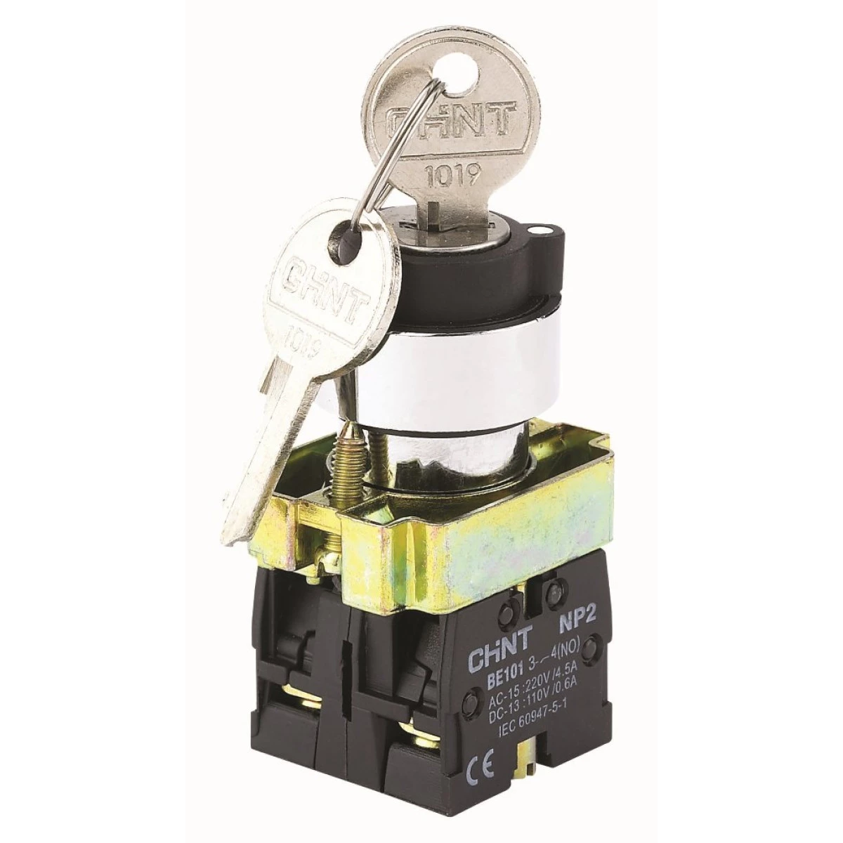 Переключатель NP2-BG35D, 3 положения с фиксацией, 1НЗ +1НО IP40  (CHINT)
