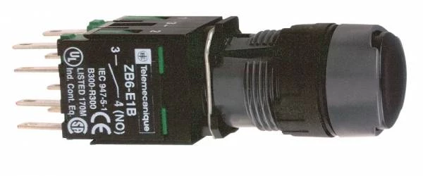 КНОПКА 16ММ ЧЕРНАЯ С ВОЗВРАТОМ XB6AA22B