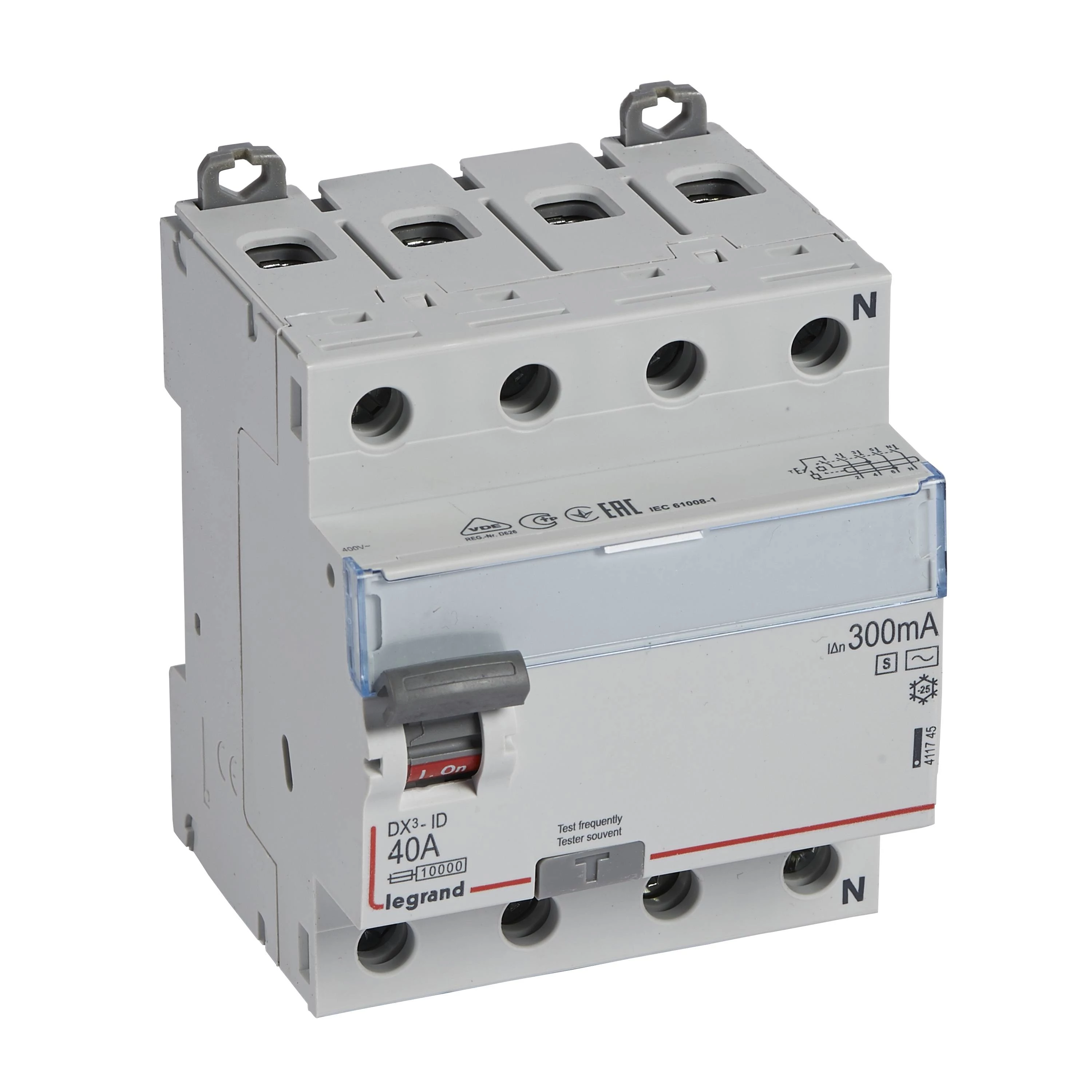Четырехполюсное устройство защитного отключения DX3 4П 40А ACS 300мА N спр