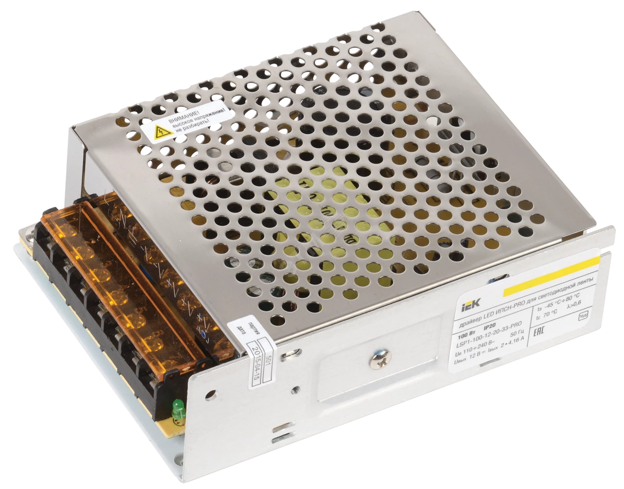 Драйвер LED ИПСН-PRO 100Вт 12 В блок - клеммы IP20 IEK