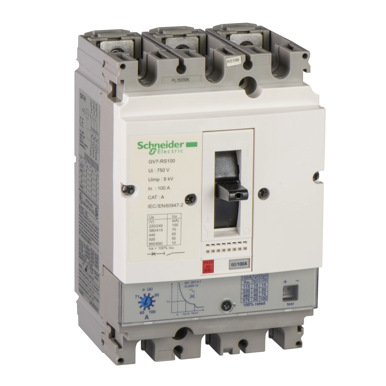 Автоматический выключатель с комбинированным расцепителем 48-80А 36КА Schneider Electric GV7RE80