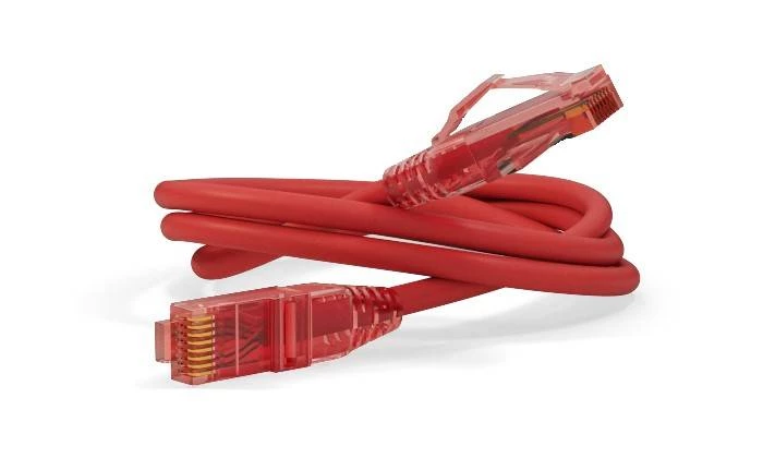 Патч-корд U/UTP, Cat.5e, LSZH, 0.5 м, красный Hyperline