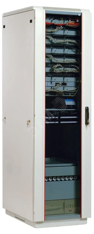 Шкаф телекоммуникационный напольный 42U (600 × 800) дверь стекло