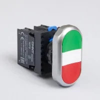 Двойная кнопка NP8-11SD 1НО+1НЗ красная AC110В-220В(LED) IP65 (R)(CHINT)