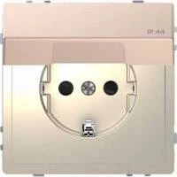 D-Life РОЗЕТКА 16А с з/к и крышкой IP44, ШАМПАНЬ , SD
