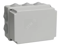 Коробка КМ41245 распаячная для о/п 190х140х120 мм IP44 (RAL7035, 10 гермовводов)