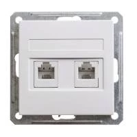 W59 РОЗЕТКА двойная телефонная RJ11, 160В, 1А, механизм, БЕЛЫЙ