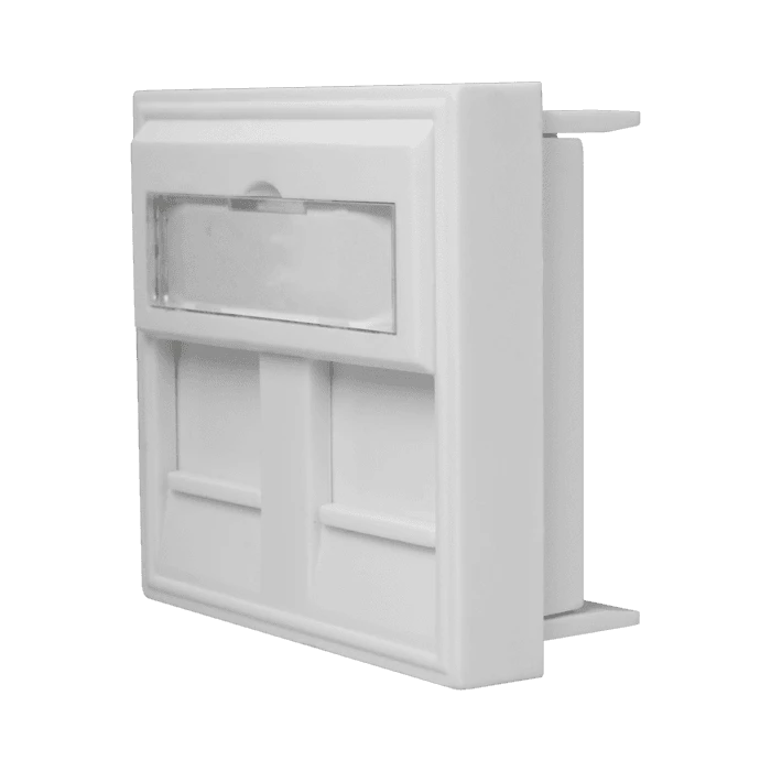 Вставка 45x45 для 2-х Keystone Jack со шторками для настенной розетки