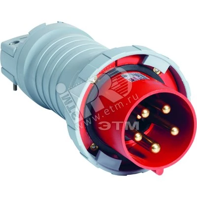 Вилка кабельная 4125P4W, 125А, 3P+N+E, IP67, 4ч