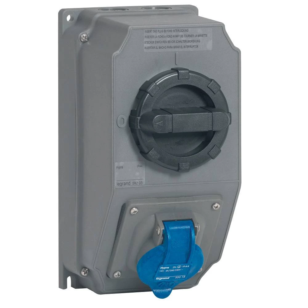 Розетка переновная HypraIP44 2К+З 230v16A
