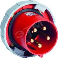 Вилка панельная с прямым фланцем 363BU6W, 63A, 3P+E, IP67, 6ч