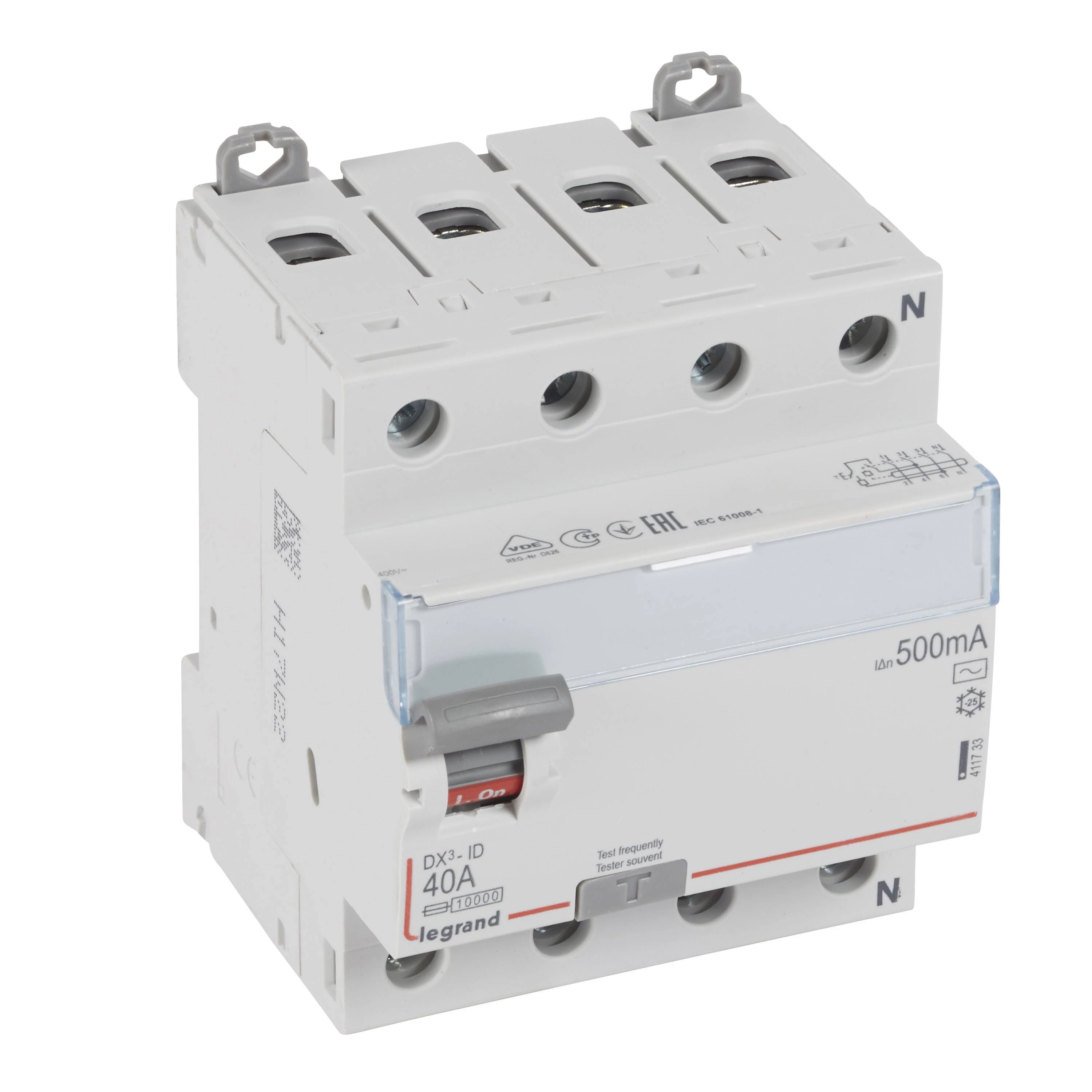 УЗО четырехполюсное DX3 4П 40А AC 500мА N спр.