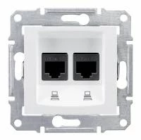 Двойная компьютерная розетка кат.6 экр STP, белая