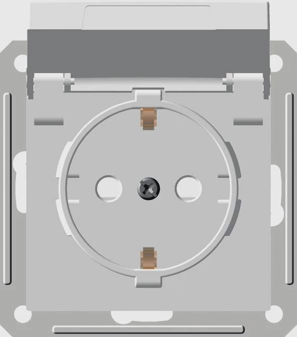 W59 AQUA РОЗЕТКА с заземлением со шторками, 16А, IP44, механизм, СЛОНОВАЯ КОСТЬ