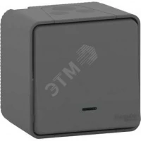 MUREVA S, ПЕРЕКЛЮЧАТЕЛЬ с подсветкой, открытой установки, АНТРАЦИТ, IP55