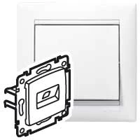 Компьютерная розетка Valena RJ45 UTP кат6 2в белый 774247