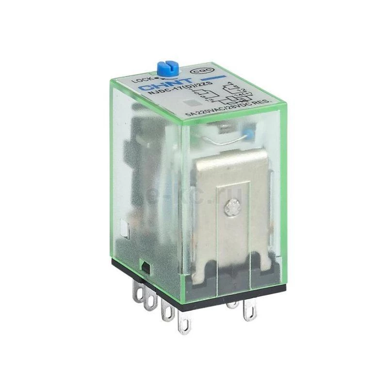 Реле промежуточное с кнопкой тестирования NJDC-17(D)/4ZS 4 конт. с инд. LED 3А DC24В (CHINT)