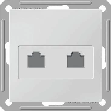 Двойная компьютерная розетка W59 RJ45 кат.5E, механизм, белый