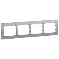 Рамка 4п гор Aluminium GL