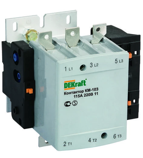 Контактор 115А 220В АС3 1НО+1НЗ КМ-103 DEKraft