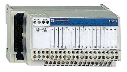 TELEFAST БАЗА 16 ВХ/ВЫХ, ИНДИКАЦИЯ СОСТОЯНИЯ КАНАЛА, ВЫБОР ПОЛЯРНОСТИ 0 ИЛИ 24В ABE7H16R21