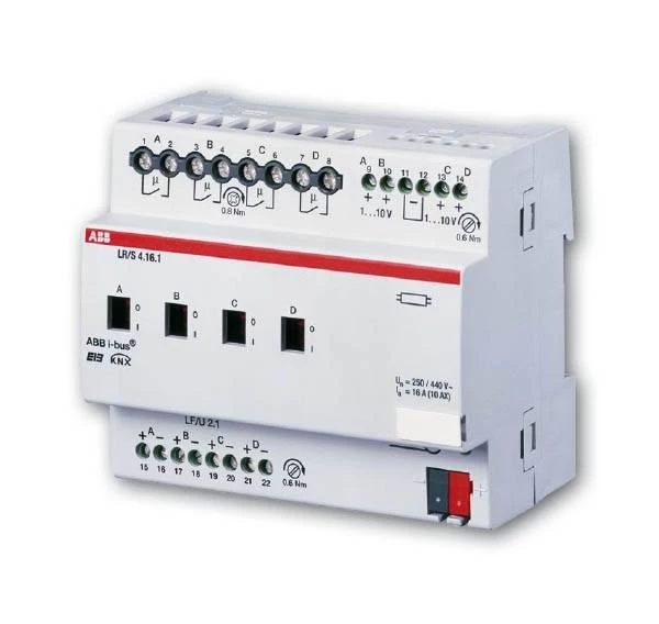 LR/S4,16,1 Светорегулятор ЭПРА 1-10B с контролем освещённости, 4-канальный, 16A