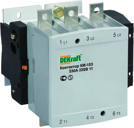 Контактор 150А 220В АС3 1НО+1НЗ КМ-103 DEKraft