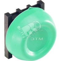 Кнопка KP6-40G зеленая с резиновым колпачком IP66 с монтажной ко лодкой