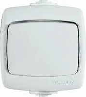 РОНДО IP44 О/У 1-клавишный ПЕРЕКЛЮЧАТЕЛЬ 6А, 250В, БЕЛЫЙ. Россия