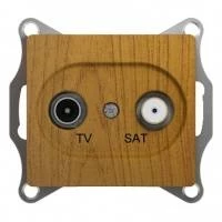 GLOSSA TV-SAT РОЗЕТКА оконечная 1DB, механизм, ДЕРЕВО ДУБ