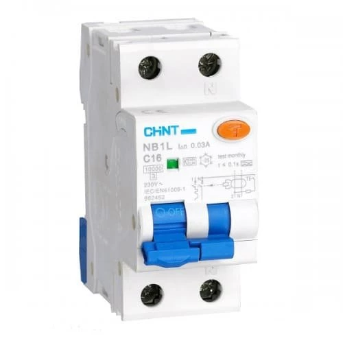 Дифференциальный автомат NB1L 2P C25 100mA тип AC 10kA (54mm) (R) (CHINT)